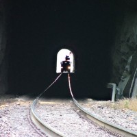 Hi-rail truck inside Tunnel 23
