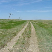 Looking east, and down grade