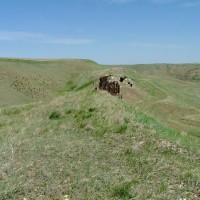 Looking west, at the remains of the wood trestle