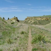 Closer to a sharp rocky cut to the east