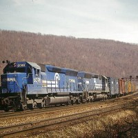 Conrail SD45 6098 near Torrance PA -- April 1978