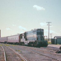 NYC GP and PRR Passenger Cars at Mackinac City MI -- 1958