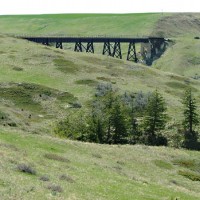 Looking back at Red Coulee trestle from near Red Coulee Tunnel 6