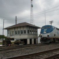 Amtrak #2  with engine #834 at a shortened tower