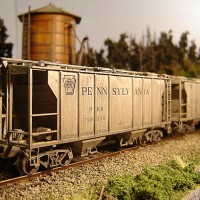 Penn Central Passing PRR Cvd Hopper 258058