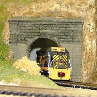 SD45 exits tunnel