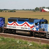 UP 2002 UP 3300 UP 2001 at Elburn, IL