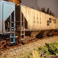 Penn Central Passing Seabaord covered hopper 243628
