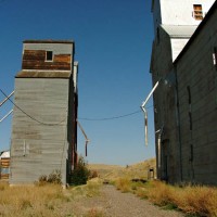 Removed tracks, and abandoned elevators at Tracy, MT