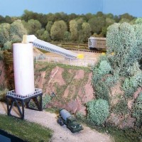 Scratchbuilt Conveyor, Tower, Fence on the P&PU in N Scale