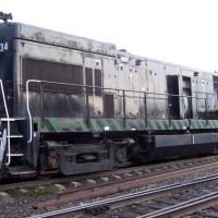 Gennessee & Wyoming locomotive in Apizaco, Tlaxcala