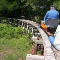 Riding Paul's layout over main trestle