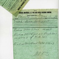 Accompanying train order Jan 17, 1973.  Ex E