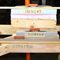 The highest and lowest points on the layout
