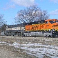 BNSF engines heading north to pick up empties