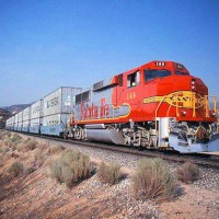 Maersk Double Stacks with Santa Fe Helper