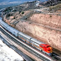 Former Santa Fe F7A #347C leads promotional movie special 1989