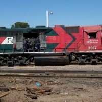 Locomotives at FXE servicing facility in Chihuahua