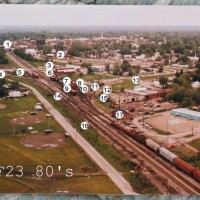 Aerial 1980s IC Yards, Mattoon Ill