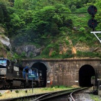 NS Westbound at Montgomery Tunnel by ERIC MILLER