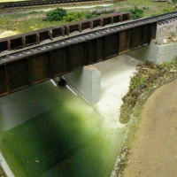 Ballasted Through-Type Plate Girder Bridge, Scratchbuilt