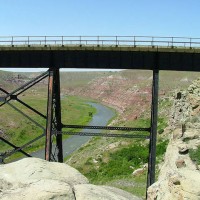 looking north thru Belt Creek Trestle
