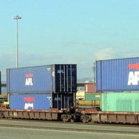 String of Container Flat Cars