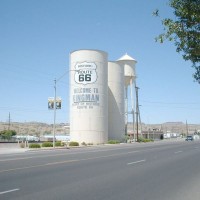 Trackside Water Tanks shade the Kingman, AZ Station
