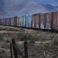 Ole railroad cars, former WP Loyalton line