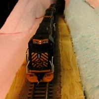 Head-on Tele of D&RGW SD50's at Tunnel 17