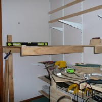 Benchwork on the wall: staging deck