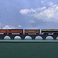ATSF empty reefers on causeway to Karankawa
