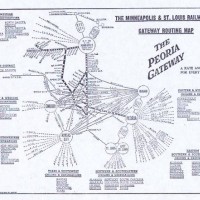 Iowa Junction, M&StL, Routing Schematic Peo Gateway