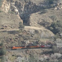BNSF7795 NB at Woodford, 2-2-08