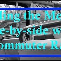 Riding alongside a commuter rail