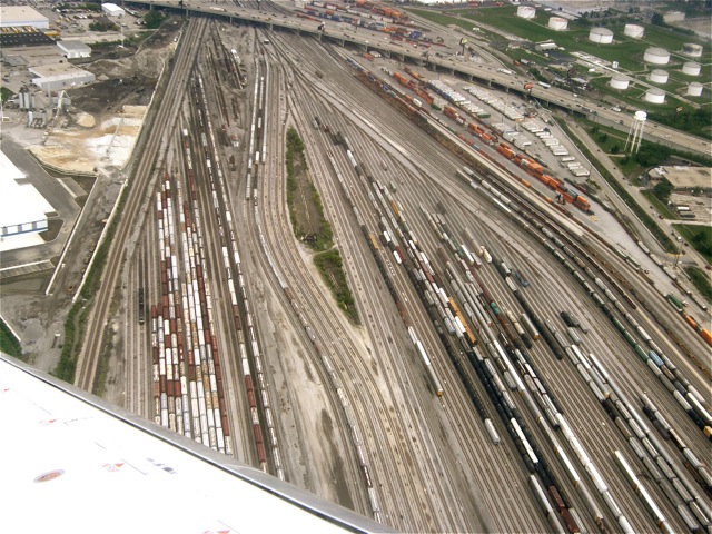 Arial of CP's Bensenville yard in Chicago.