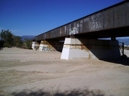 Colton BNSF bridge over the Santa Anna River along La Cadena