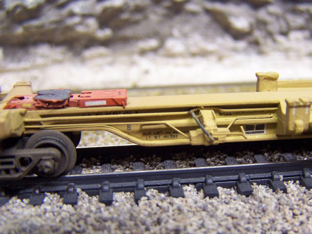 N Scale Detailed & Weathered 48' Spine Car