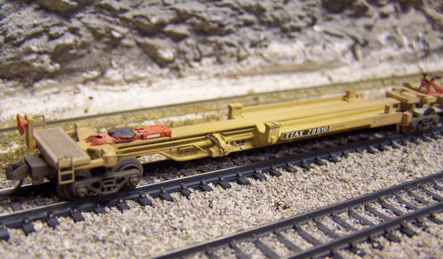 N Scale Detailed & Weathered 48' Spine Car